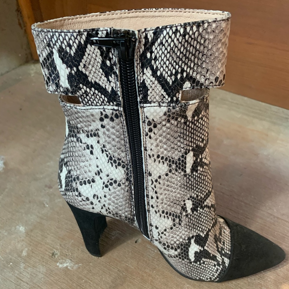 Faux snakeskin ankle boot